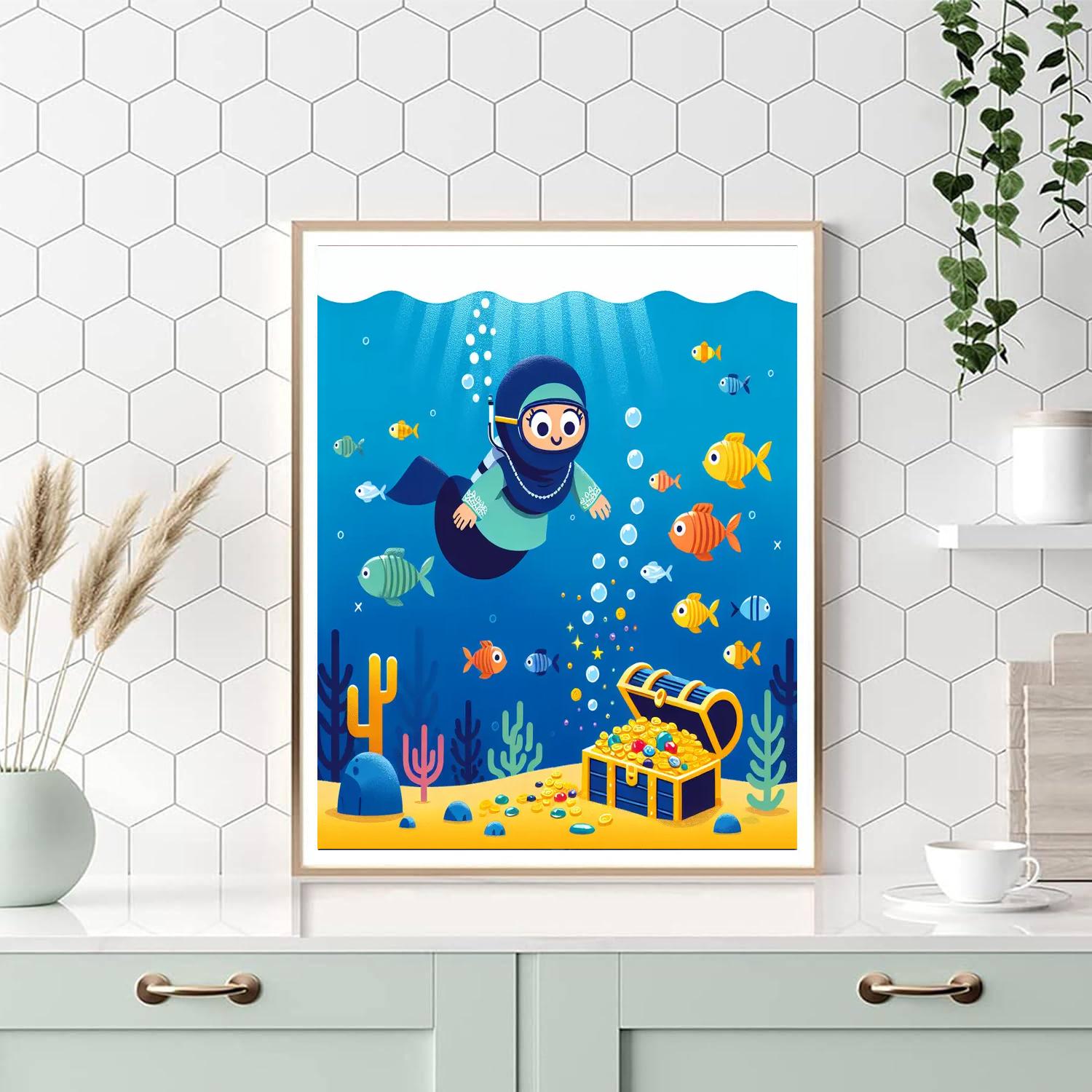 Sunken Treasure Dive Number Painting