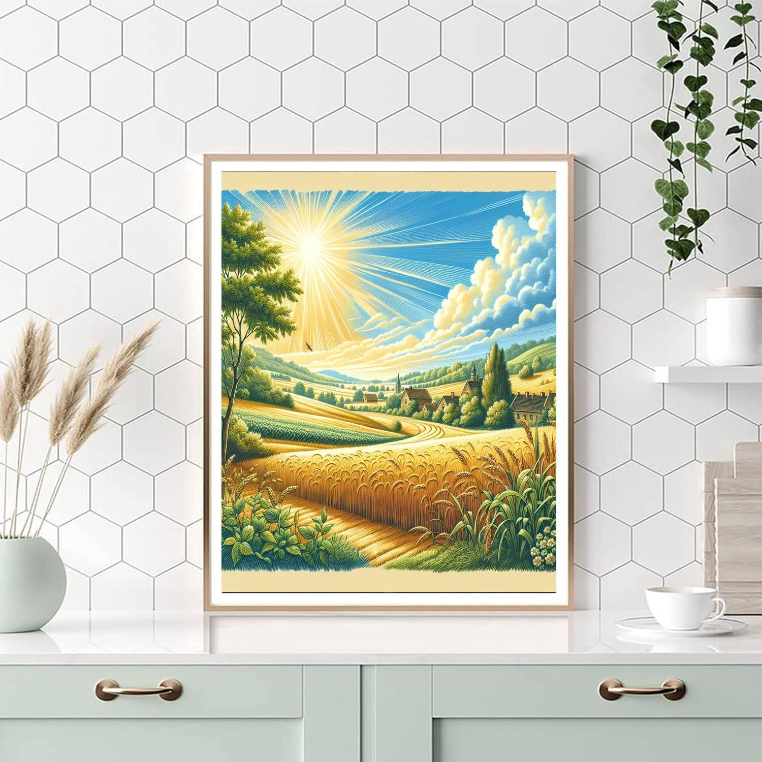 Sunny Harvest Fields Paint By Numbers