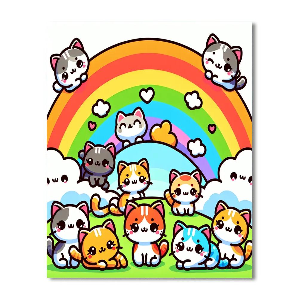 Rainbow Kittens Paint By Number