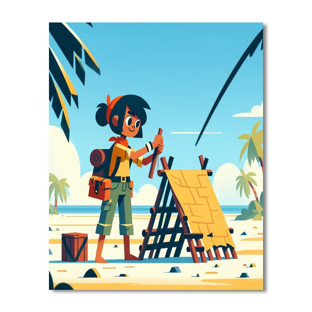 Island Survival Adventure Painting Number Kit