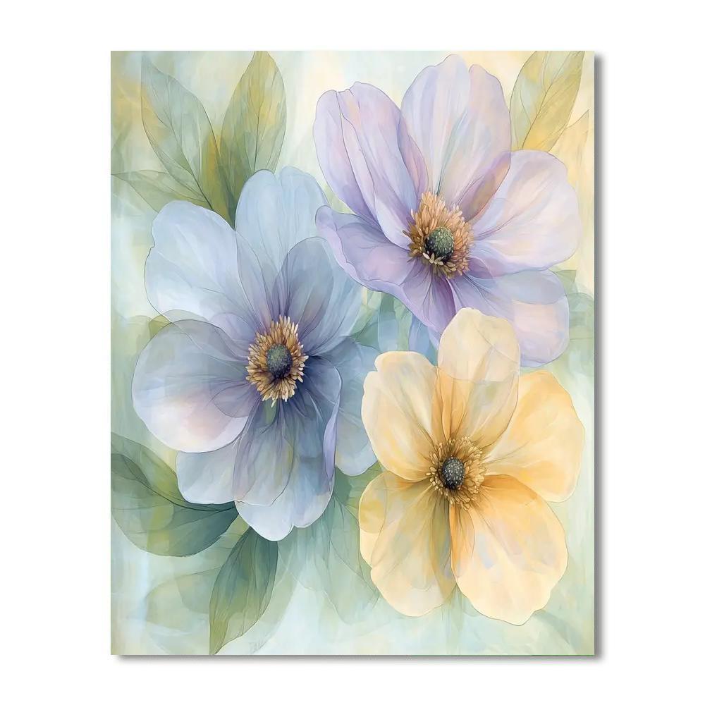 Leonardo Da Vinci Inspired Translucent Flora  Paint By Number