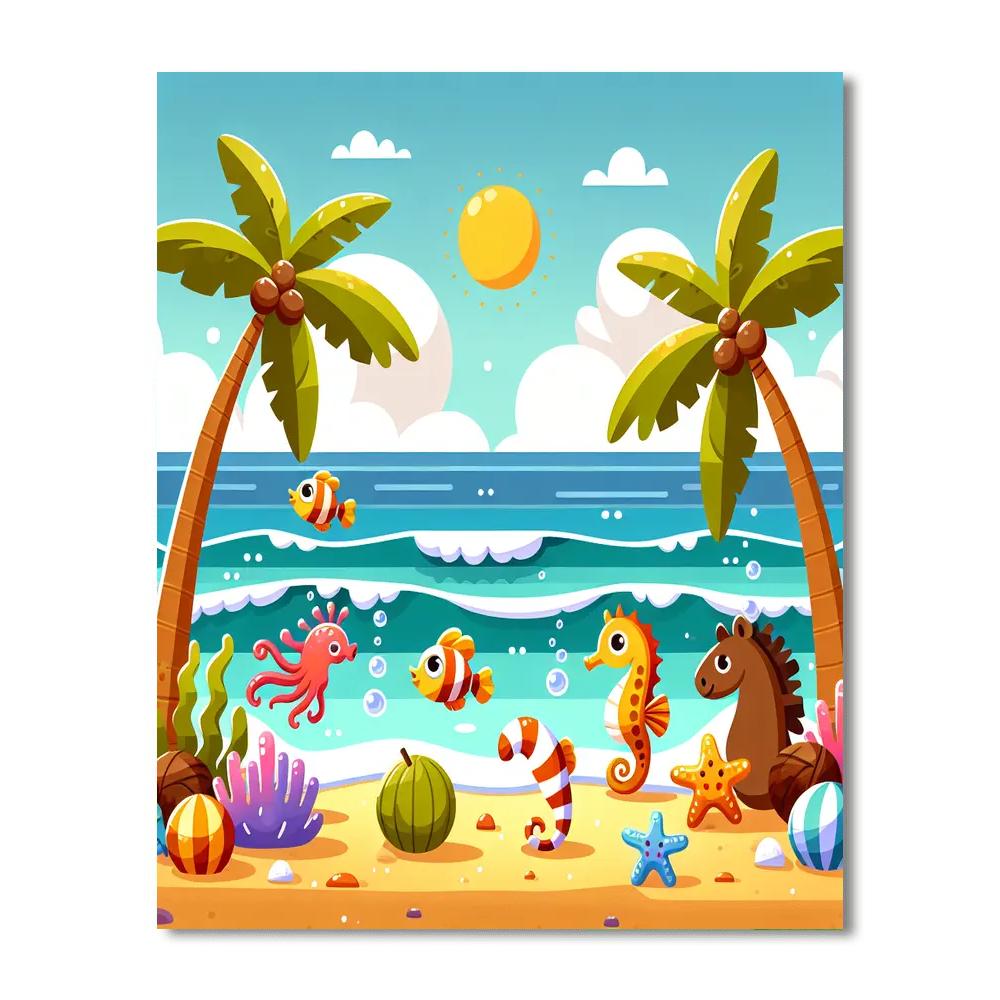 Seaside Paradise Number Painting