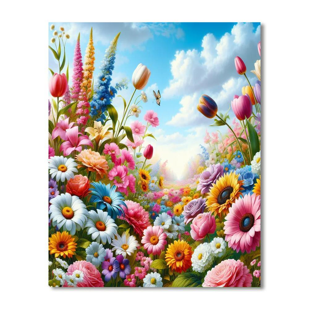 Colorful Flower Field Paint By Color