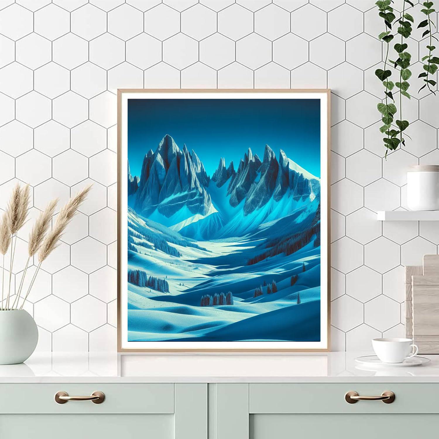 Snowy Mountain Majesty Painting By Numbers Kit