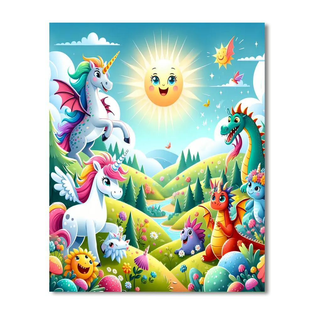 Whimsical Mythical Creatures Paint By Numbers Art