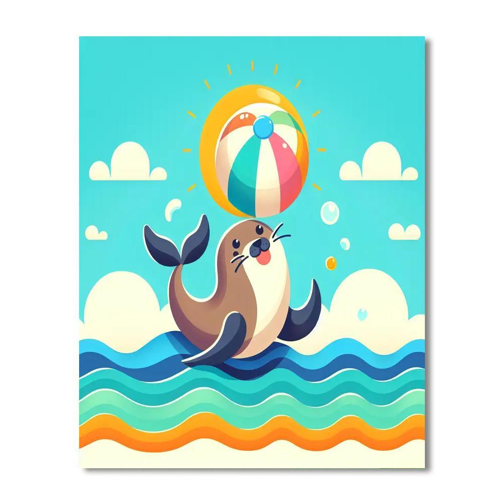 Silly Sealion Painting Number Kit