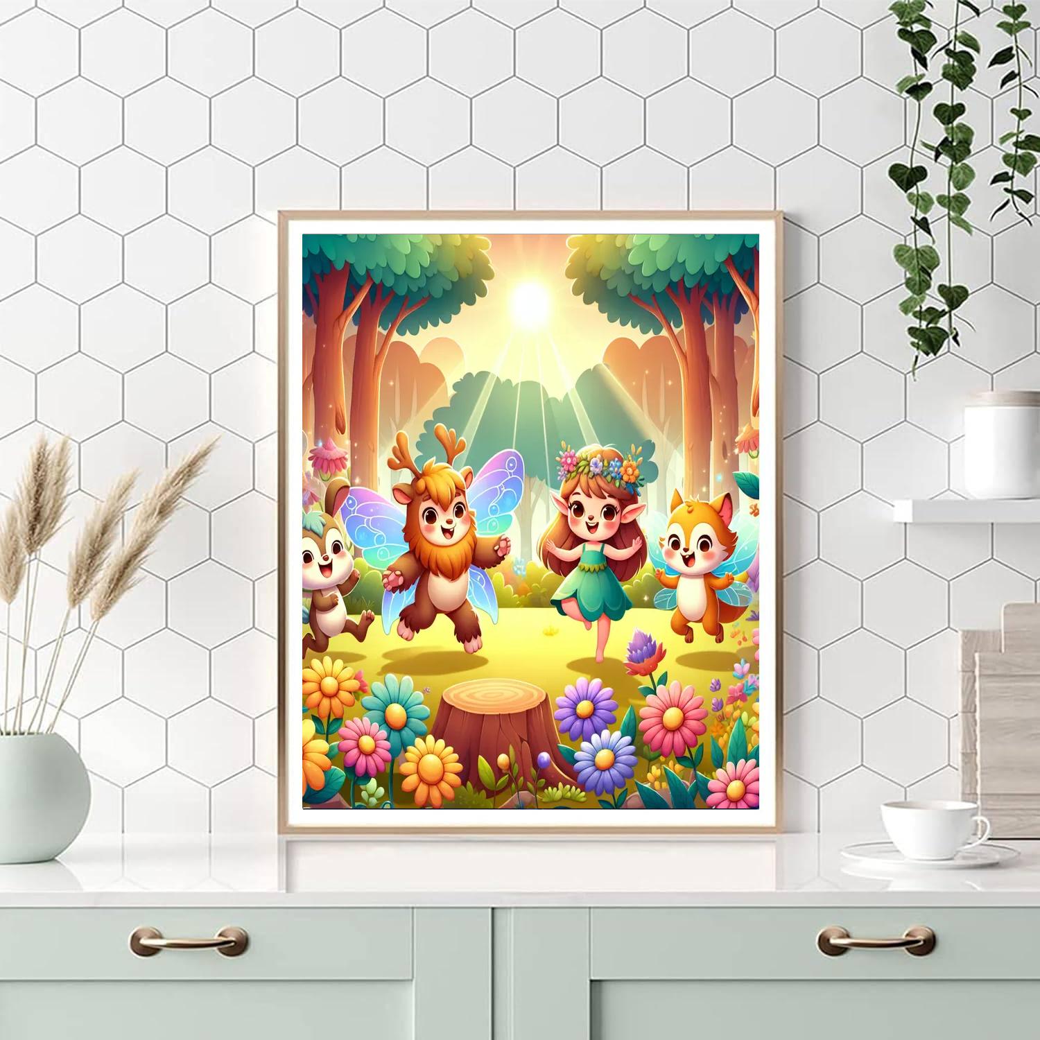 Adventure In A Whimsical Forest Number Painting