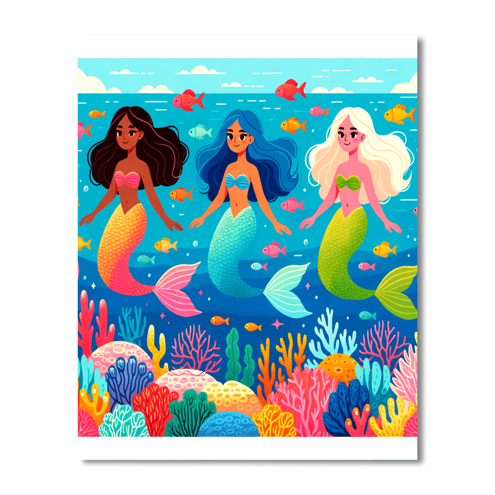 Dreamy Mermaid Cove DIY Paint By Numbers