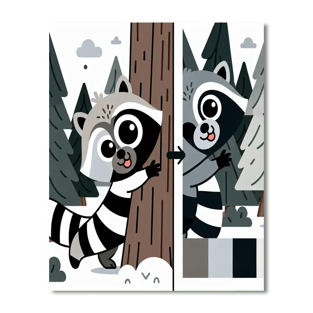 Exploring Raccoon Painting By Numbers Kit