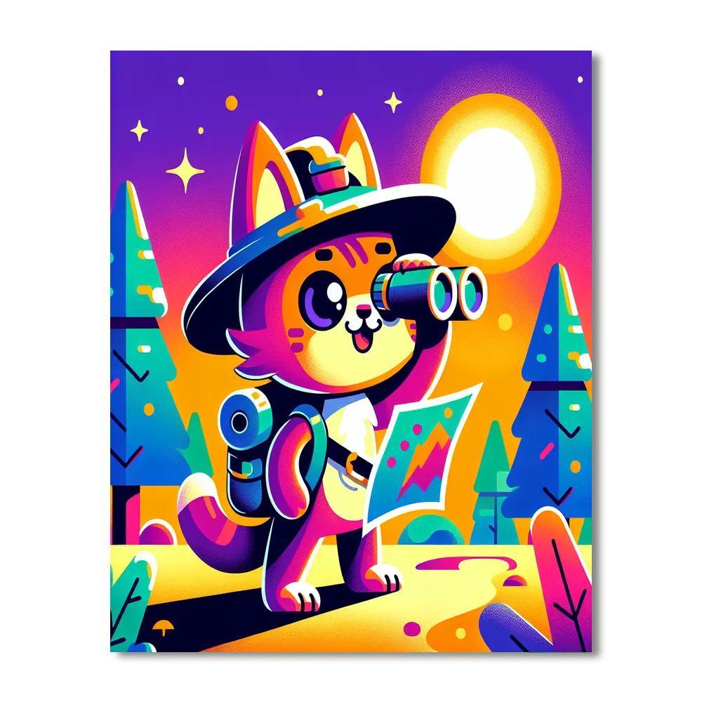 Daring Adventurer Cat Paint By Numbers Art