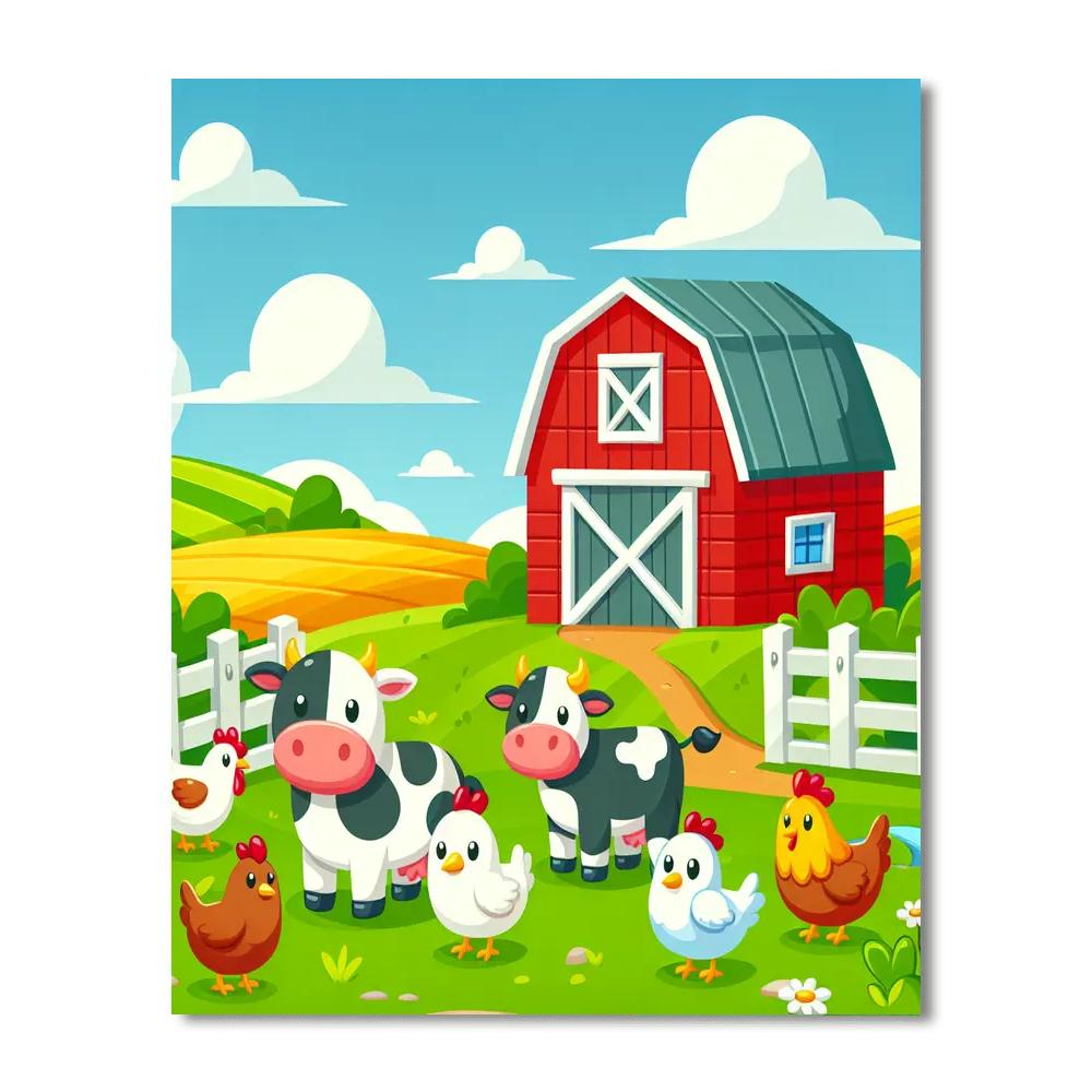 Sunny Day Farmyard Painting By Numbers Kit