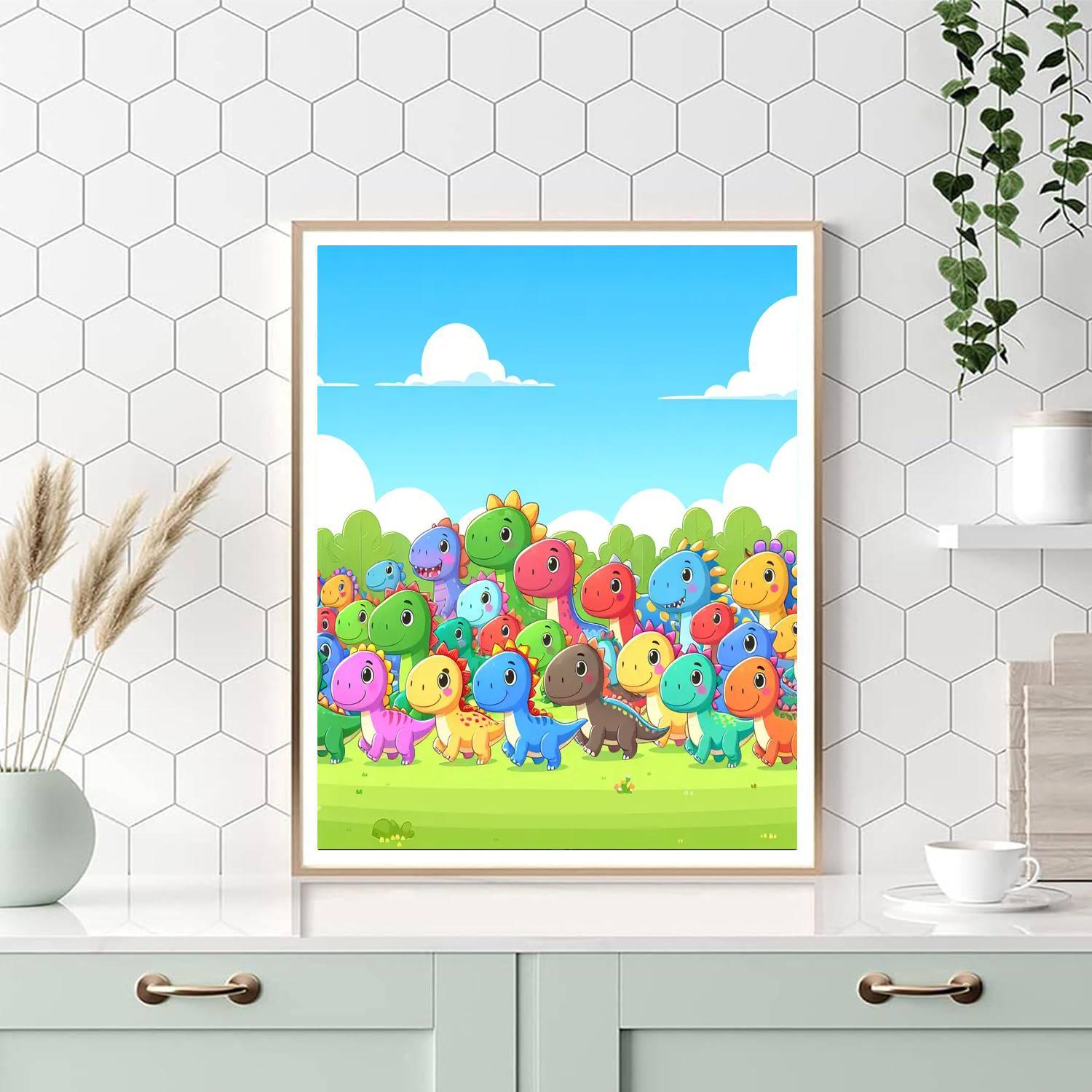 Dinosaurs On Parade Paint By Number