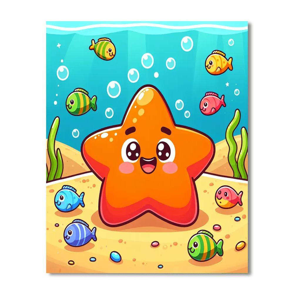Playful Starfish Paint By Color