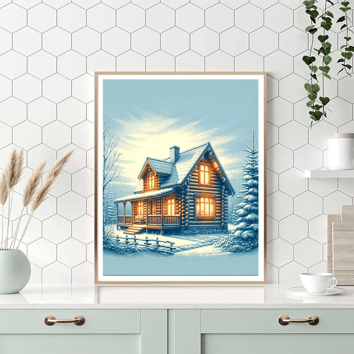 Winter Cabin Escape DIY Paint By Numbers