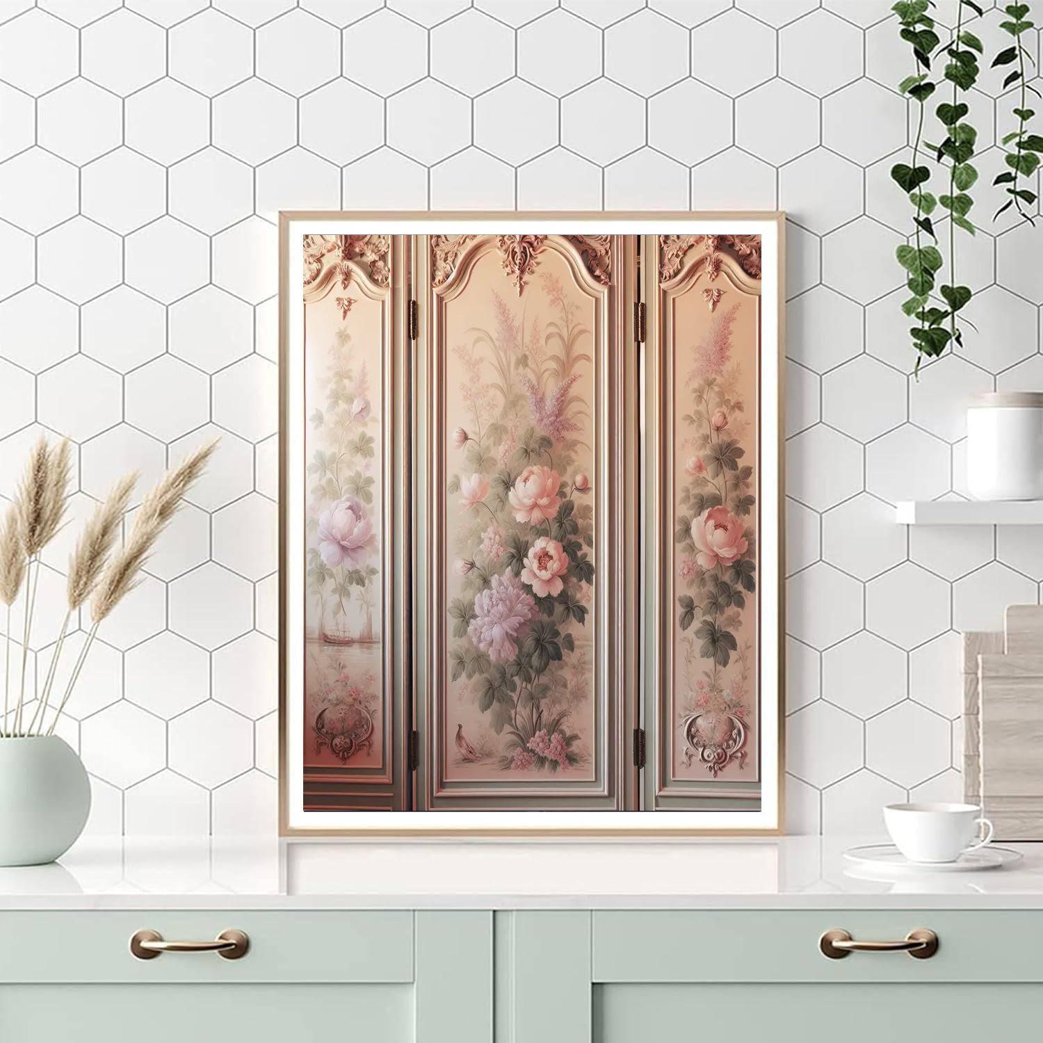 Floral Serenity Screen Divider Painting Number Kit