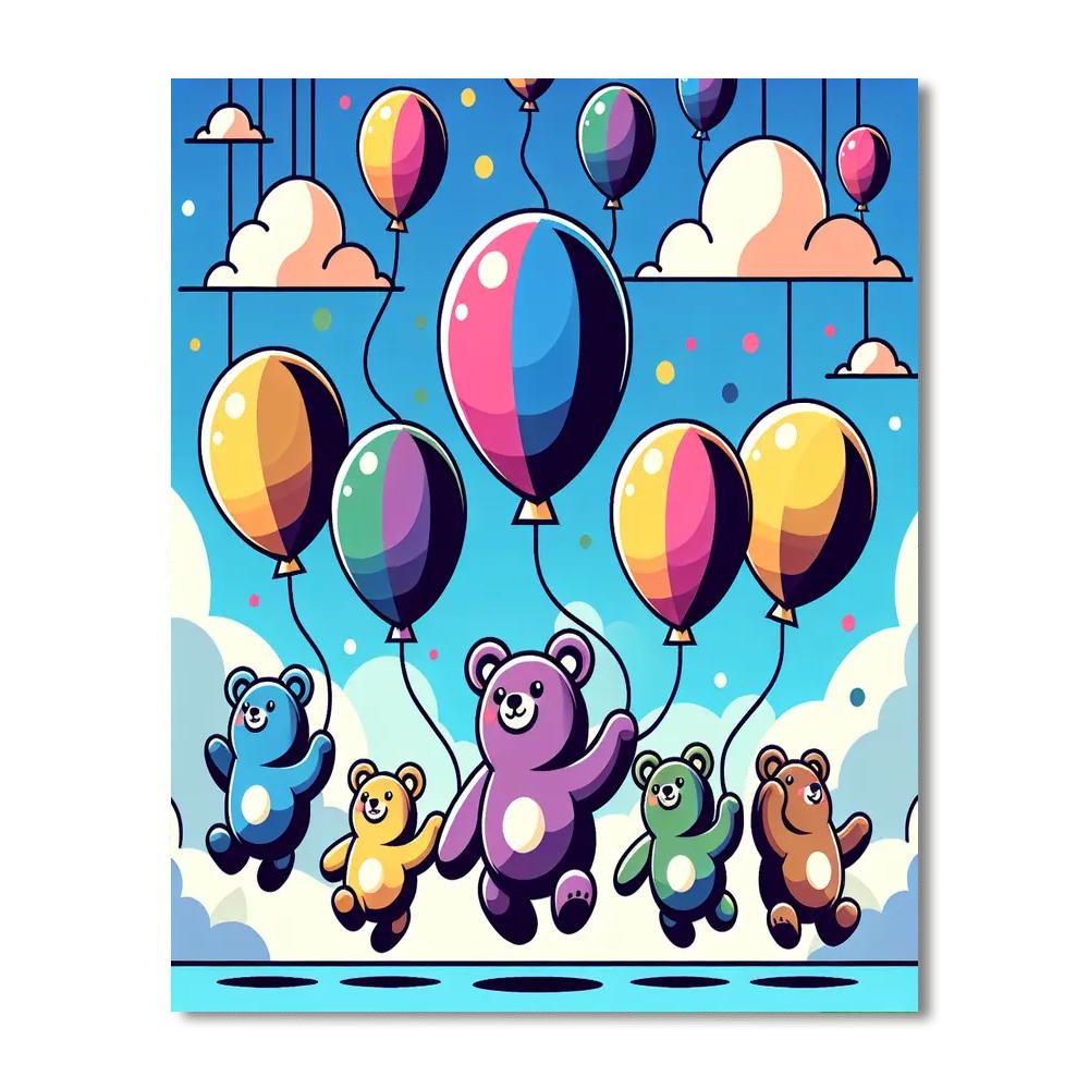 Balloon Bear Brigade Painting Number Kit