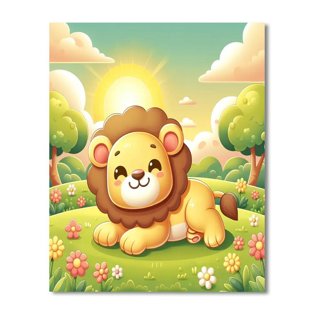 Cuddly Baby Lion Numbered Painting Kits