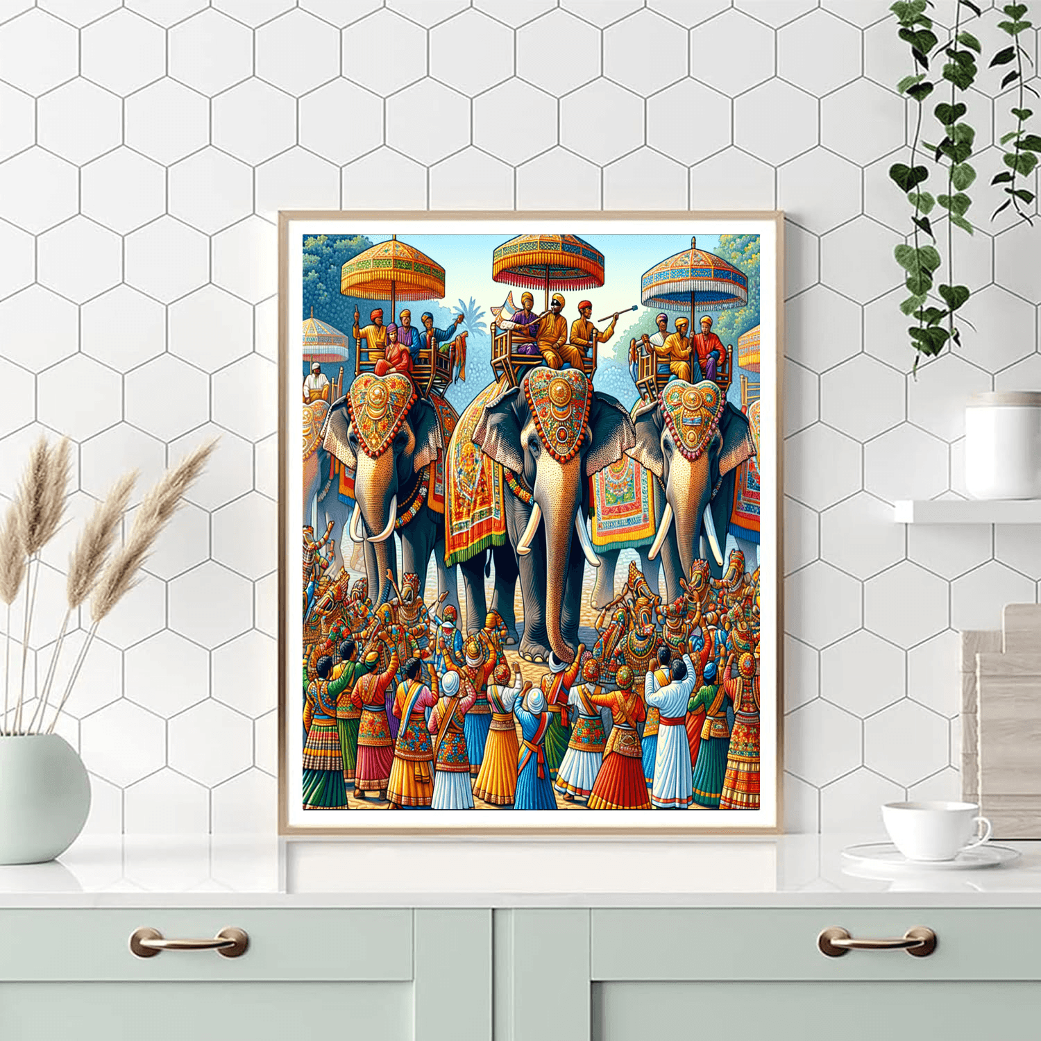 Surin Elephant Round-up - Thailand Number Painting