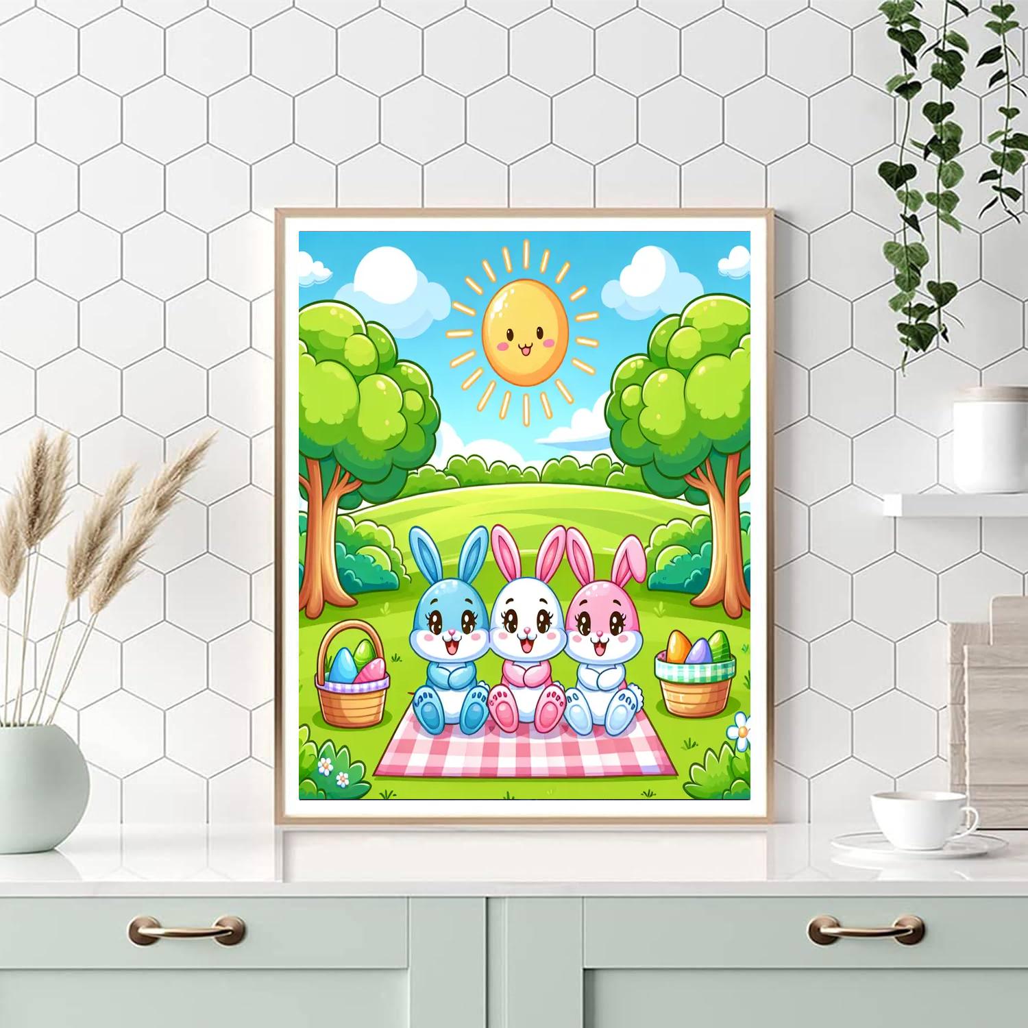 Friendly Bunnies Number Painting