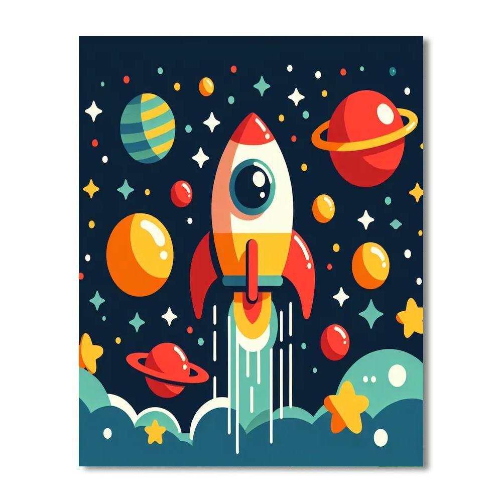 Exciting Outer Space Painting By Numbers Kit