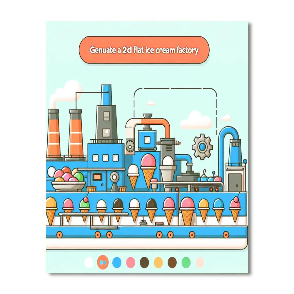 Magical Ice Cream Factory Numbered Painting Kits