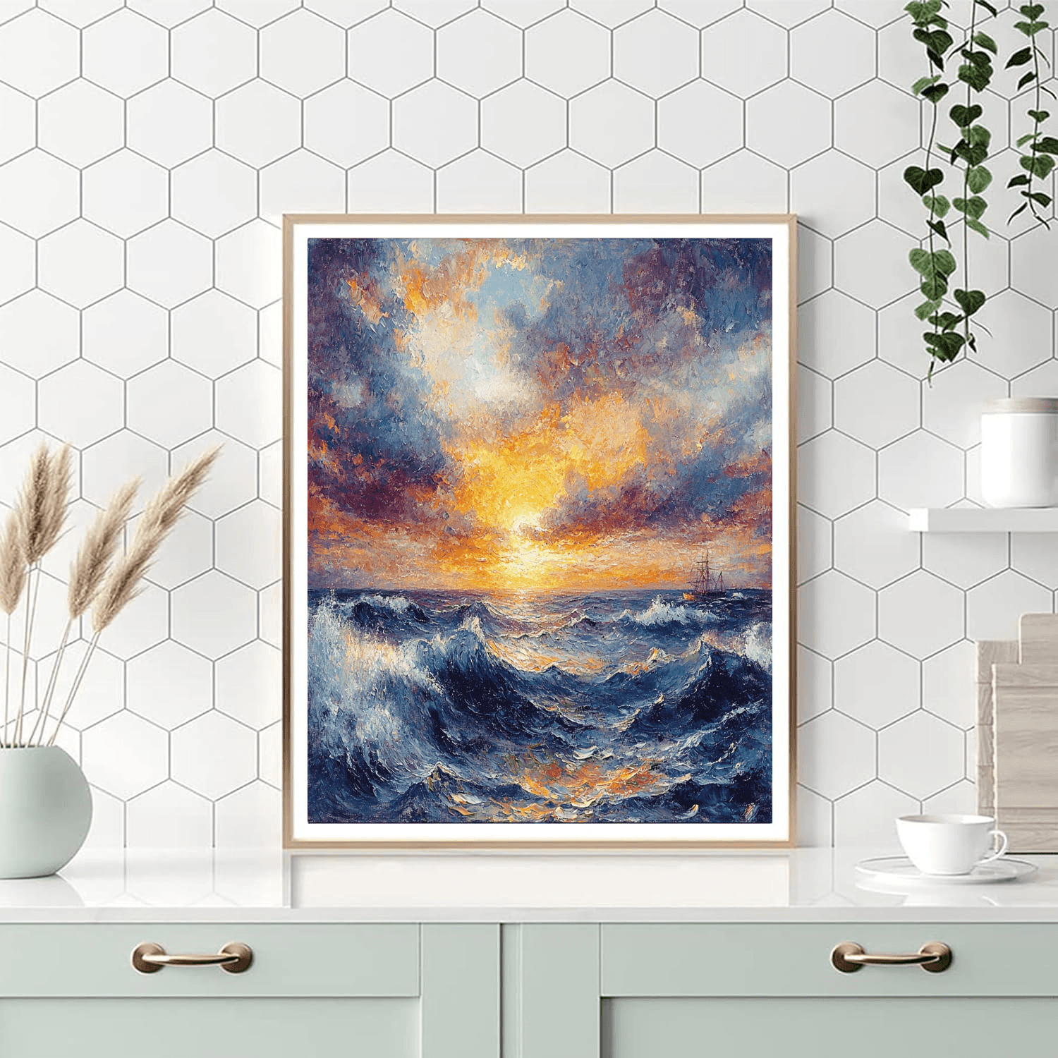 J.M.W. Turner Inspired Melancholic Waves  Paint By Numbers Kits