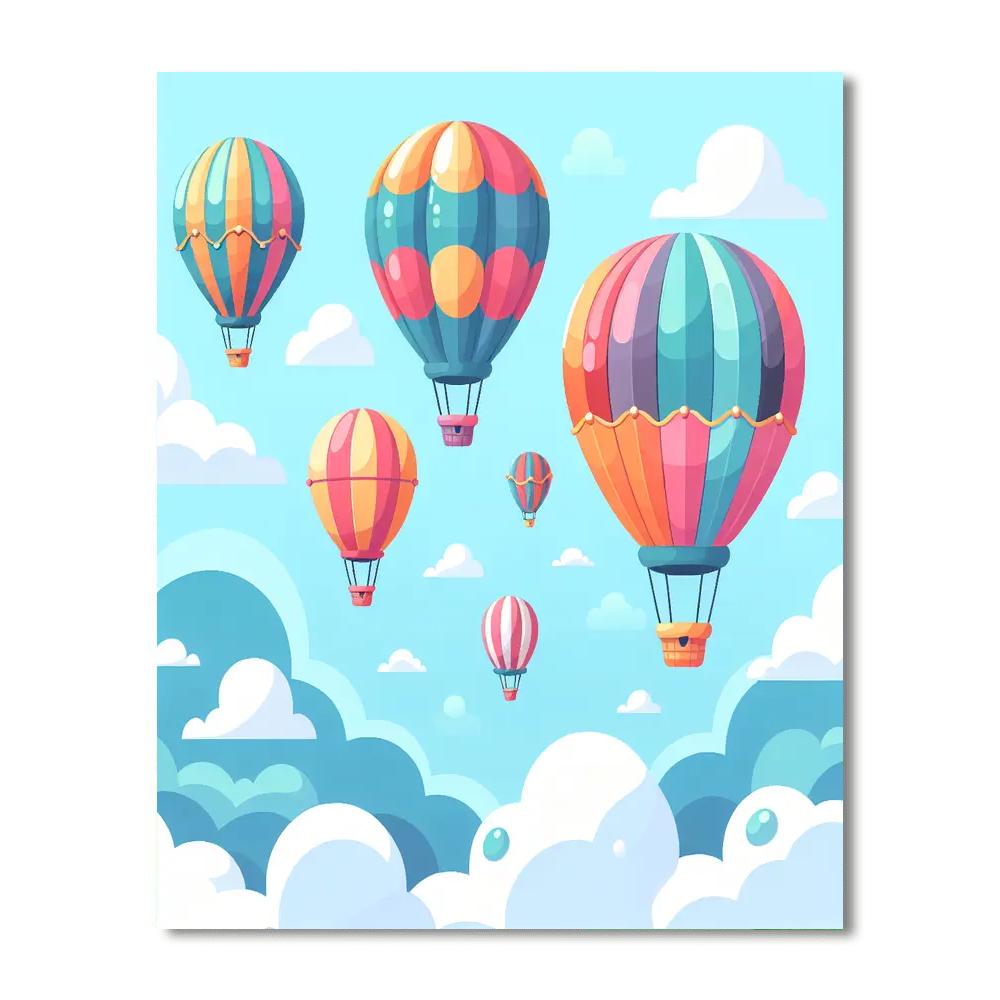 Sky Adventure Balloons Numbered Painting Kits