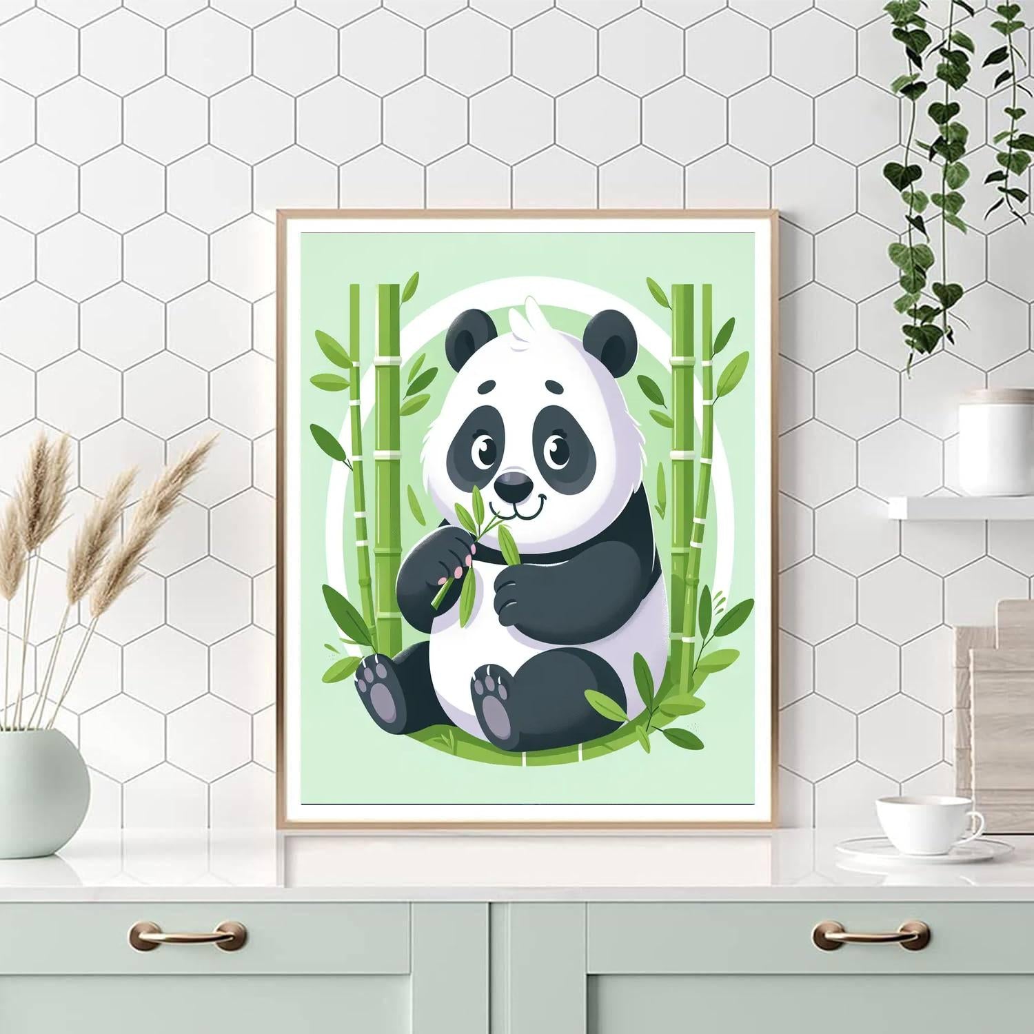 Adventurous Panda Trek Number Painting