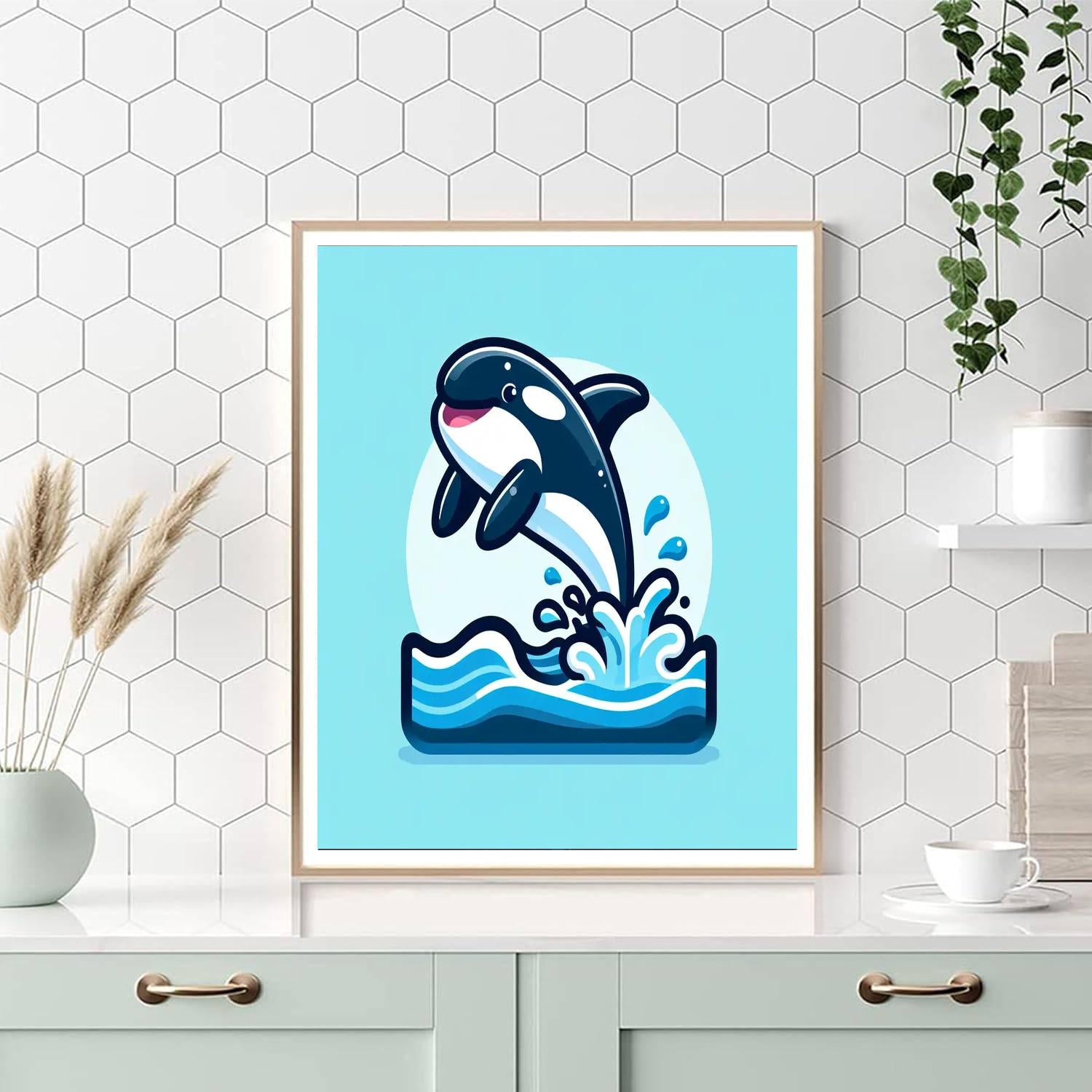 Friendly Orca Number Painting