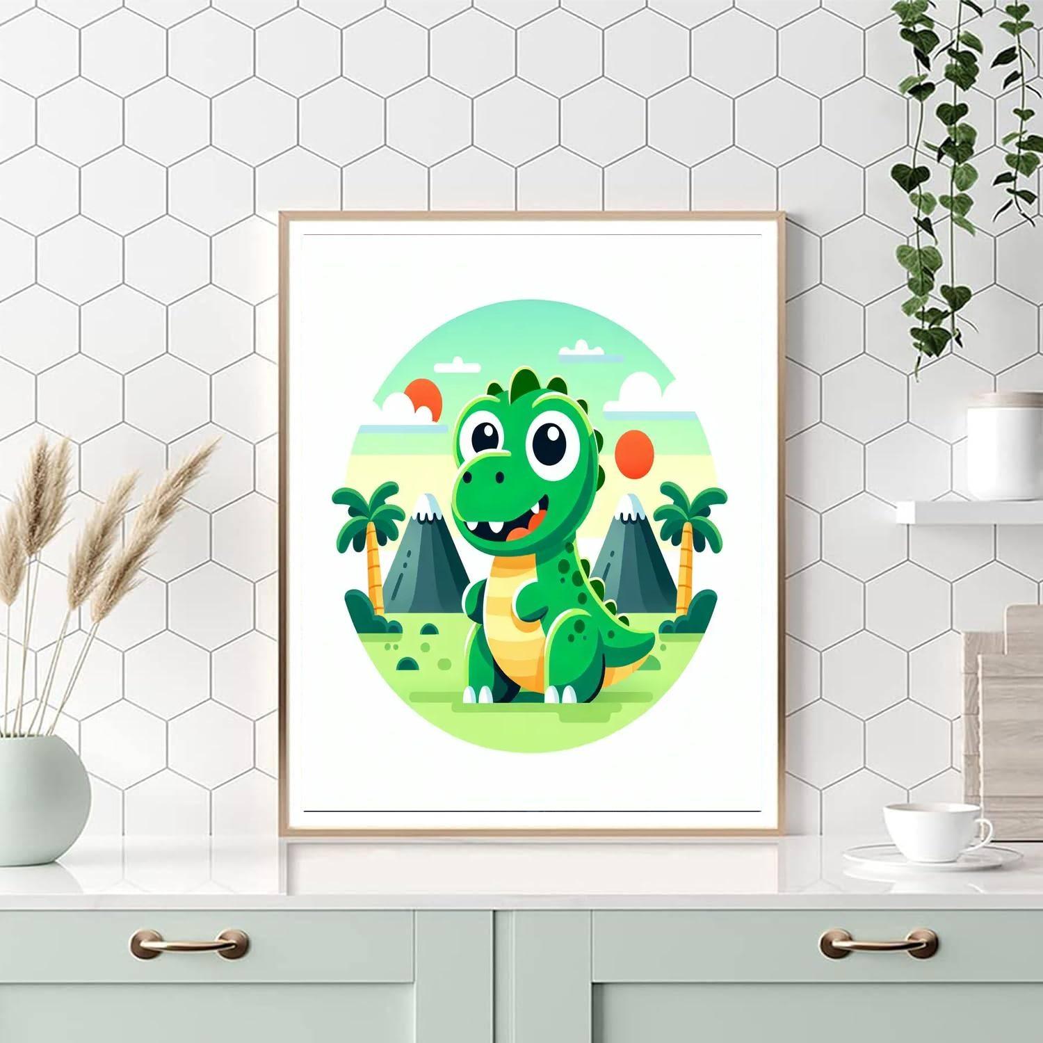 Doodle Dino Adventure Paint By Numbers Art