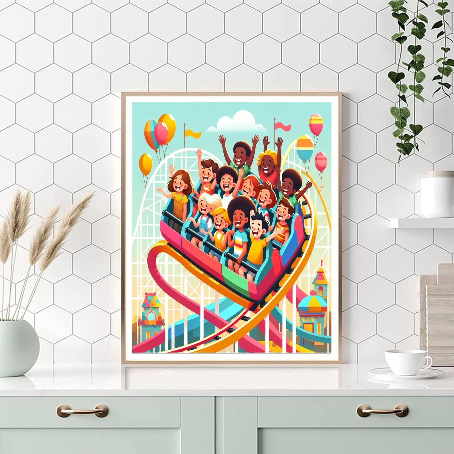 Rainbow Rollercoaster Paint By Numbers