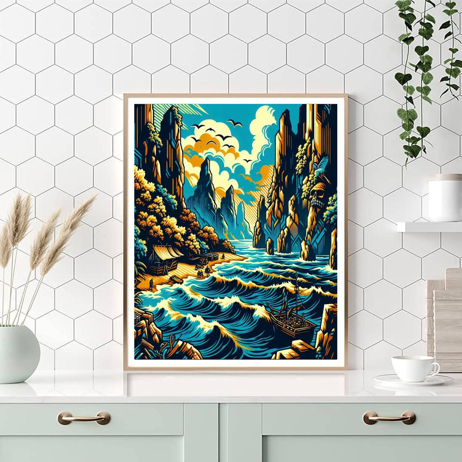 Fantasy Pirate Cove Paint By Numbers