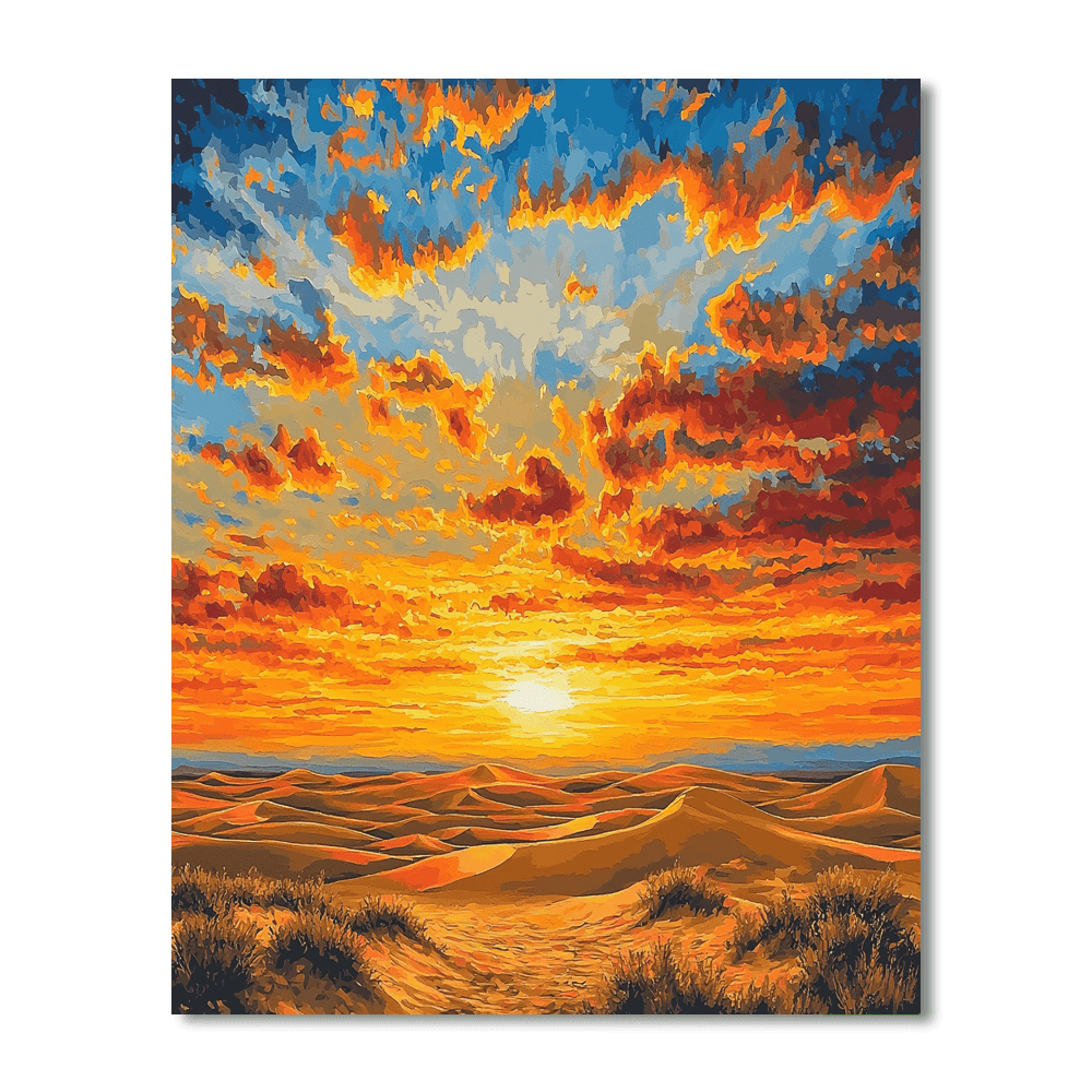 Georgia O'Keeffe Inspired Captivating Desert Sunset  Paint By Number