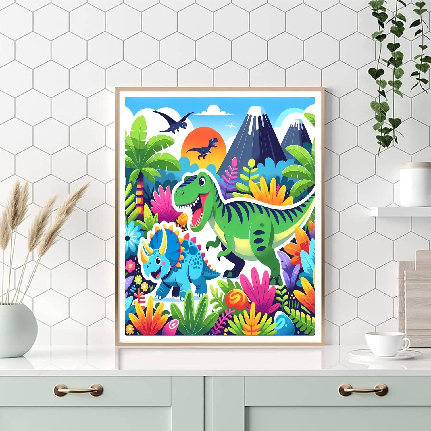 Joyful Dinosaur Adventures Numbered Painting Kits