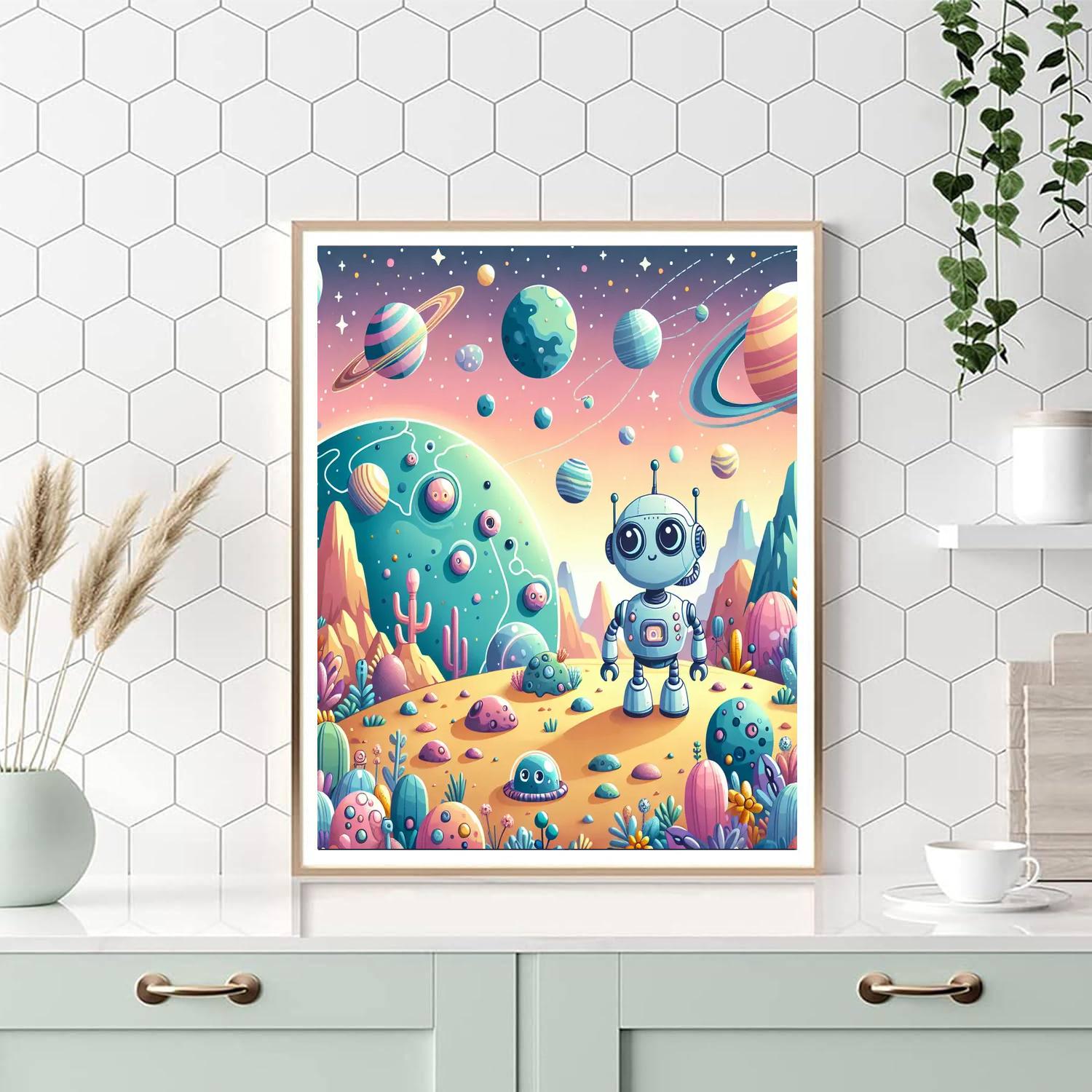 Robot Planet Discovery Paint By Numbers Kits