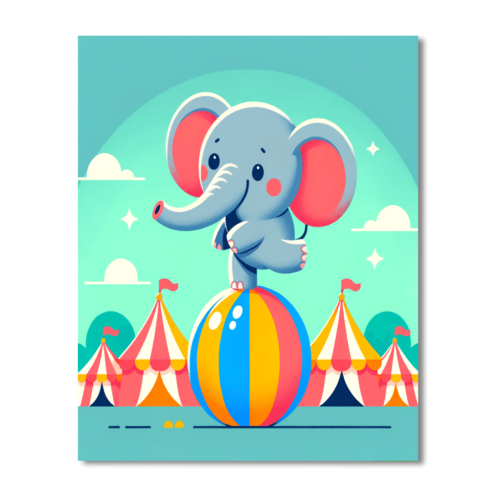 Circus Elephant Fun Paint By Color