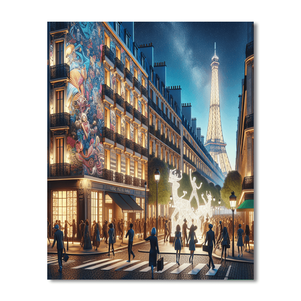 Nuit Blanche - Paris, France DIY Paint By Numbers