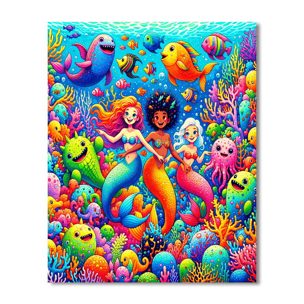 Mythical Oceanic Creatures Paint By Numbers Art