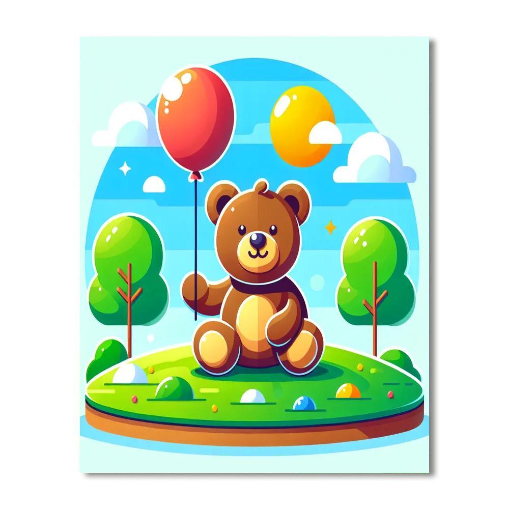 Merry Teddy Bear Paint By Numbers