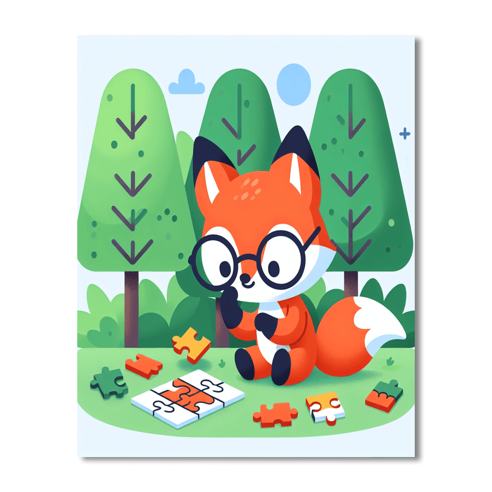 Clever Fox Puzzle Painting Number Kit