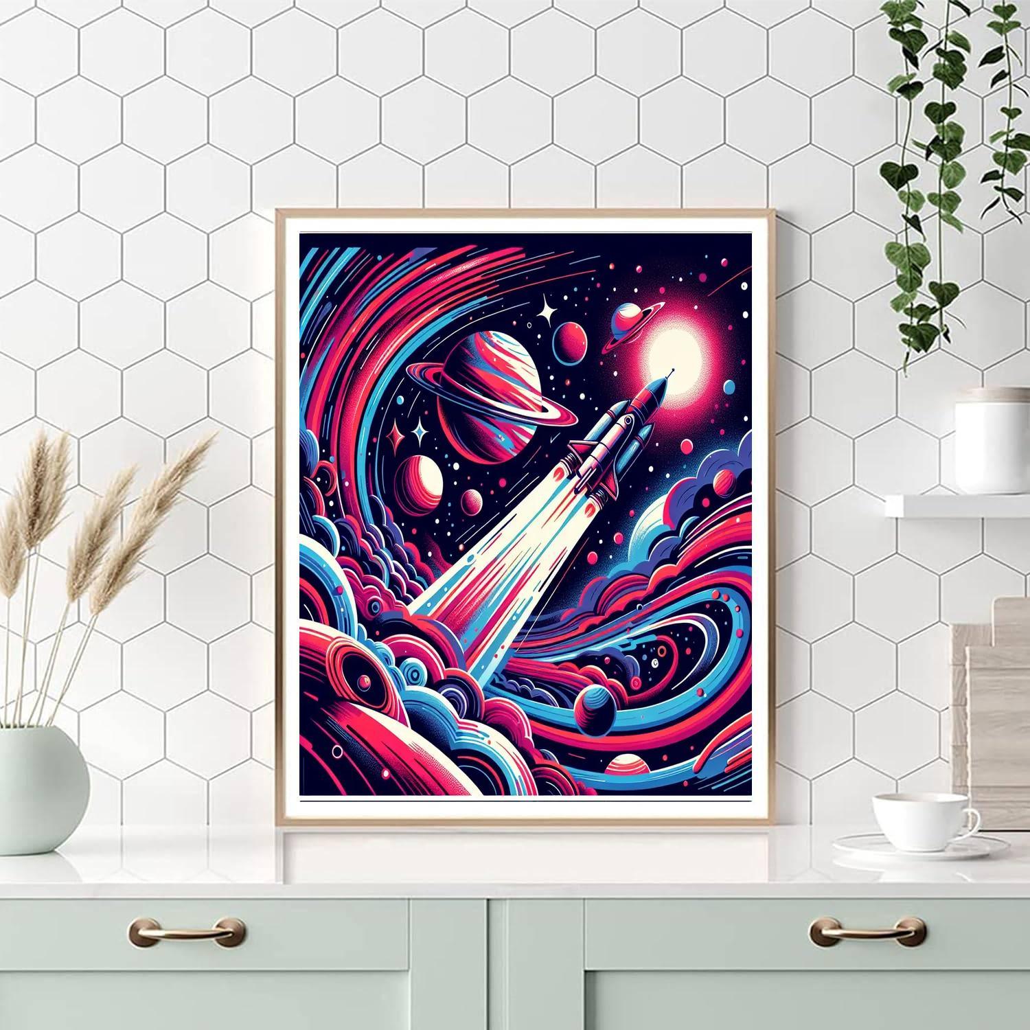 Energetic Space Odyssey Painting Number Kit