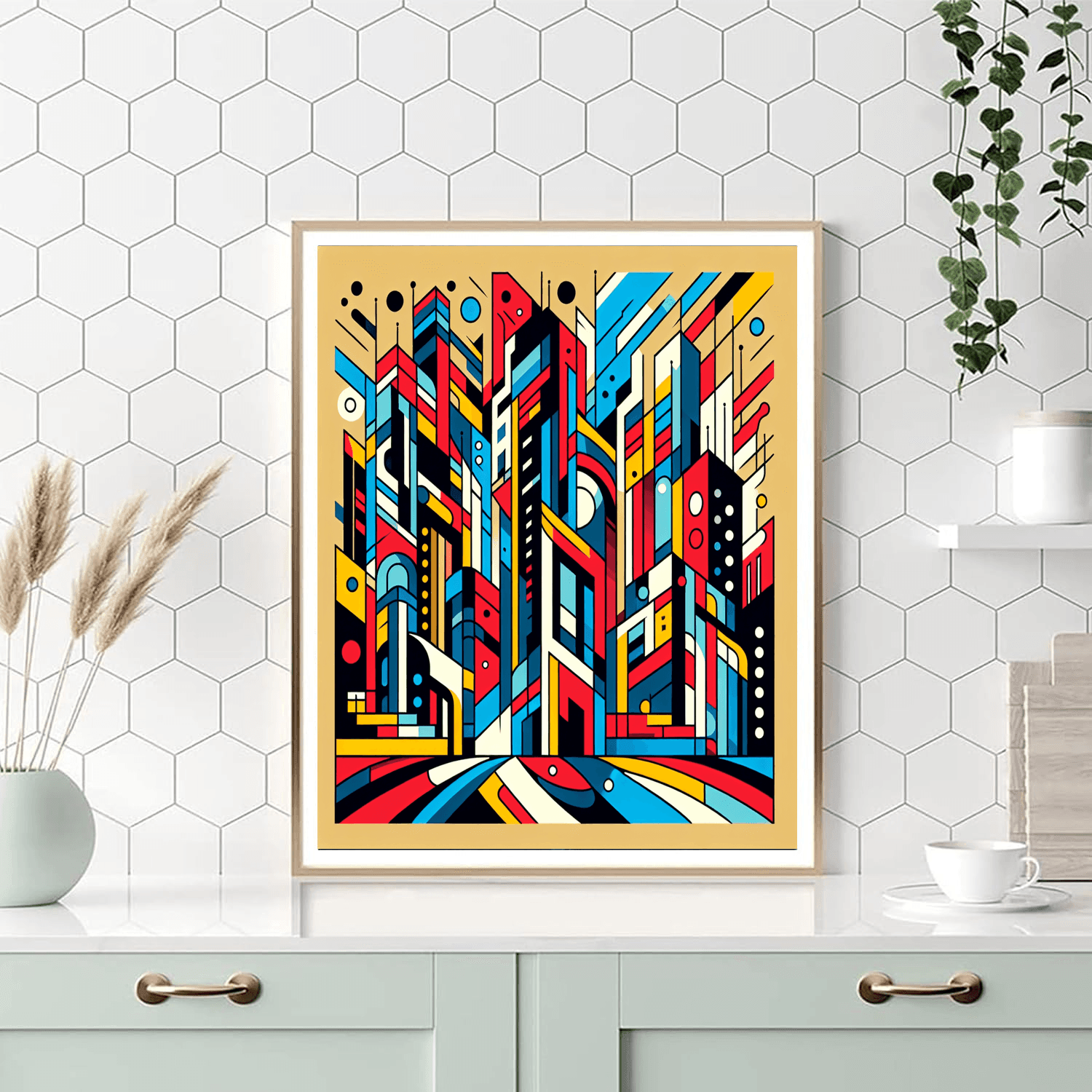 Abstract Urban Life Painting Number Kit