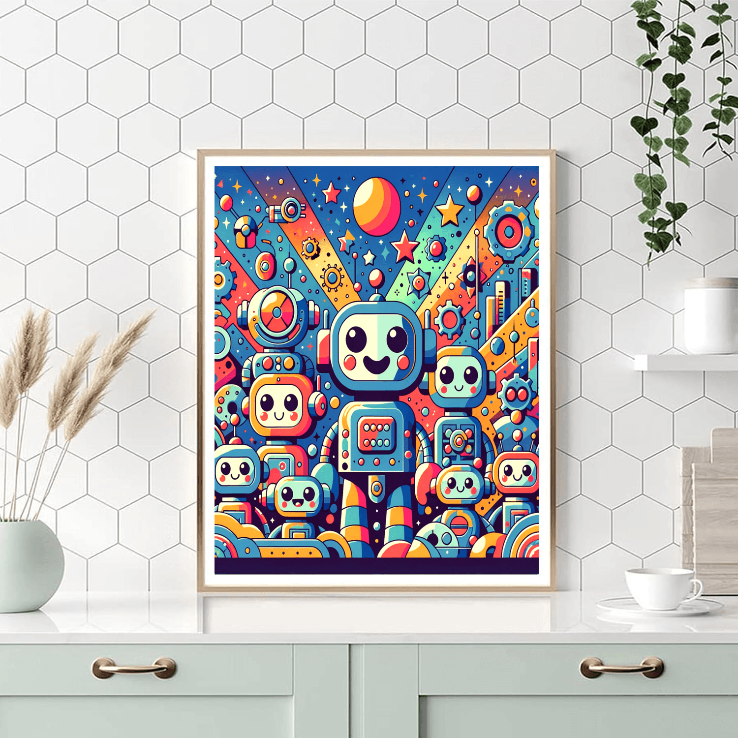 Adventurous Robot Friends Painting By Numbers Kit