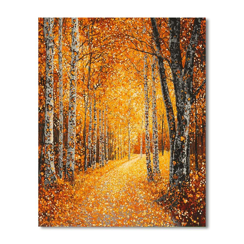 Gustav Klimt Inspired Charming Autumn Woods  Paint By Numbers Kits