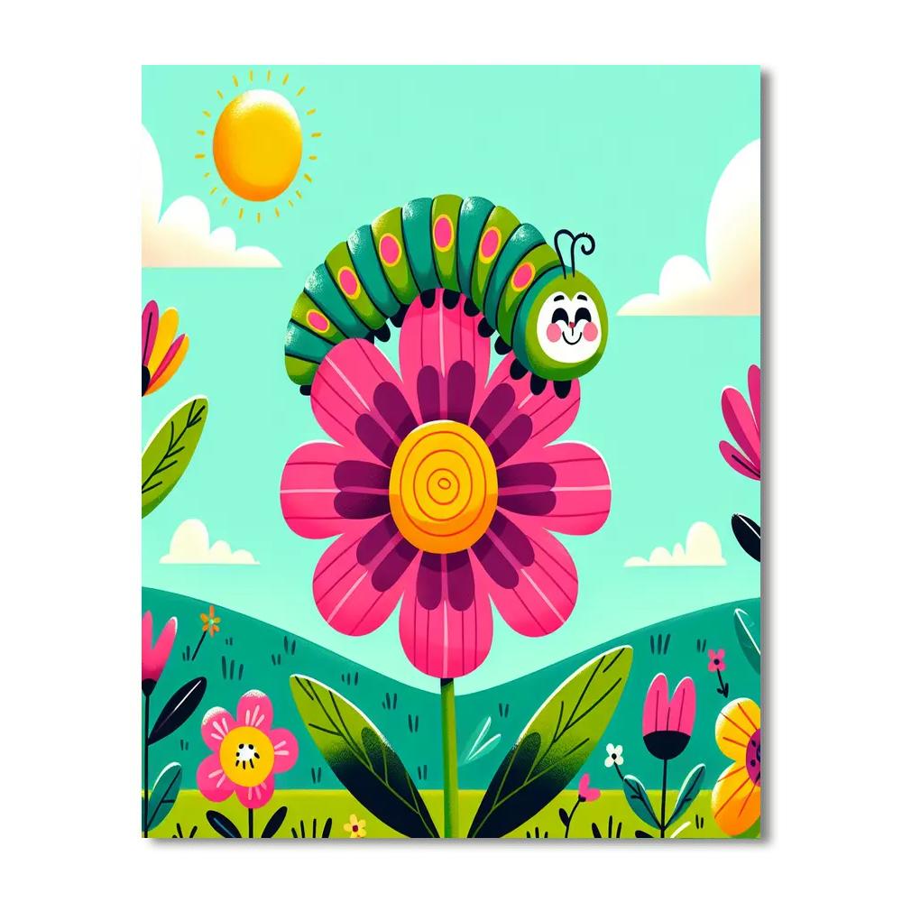 Cute Caterpillar’s Journey Paint By Number
