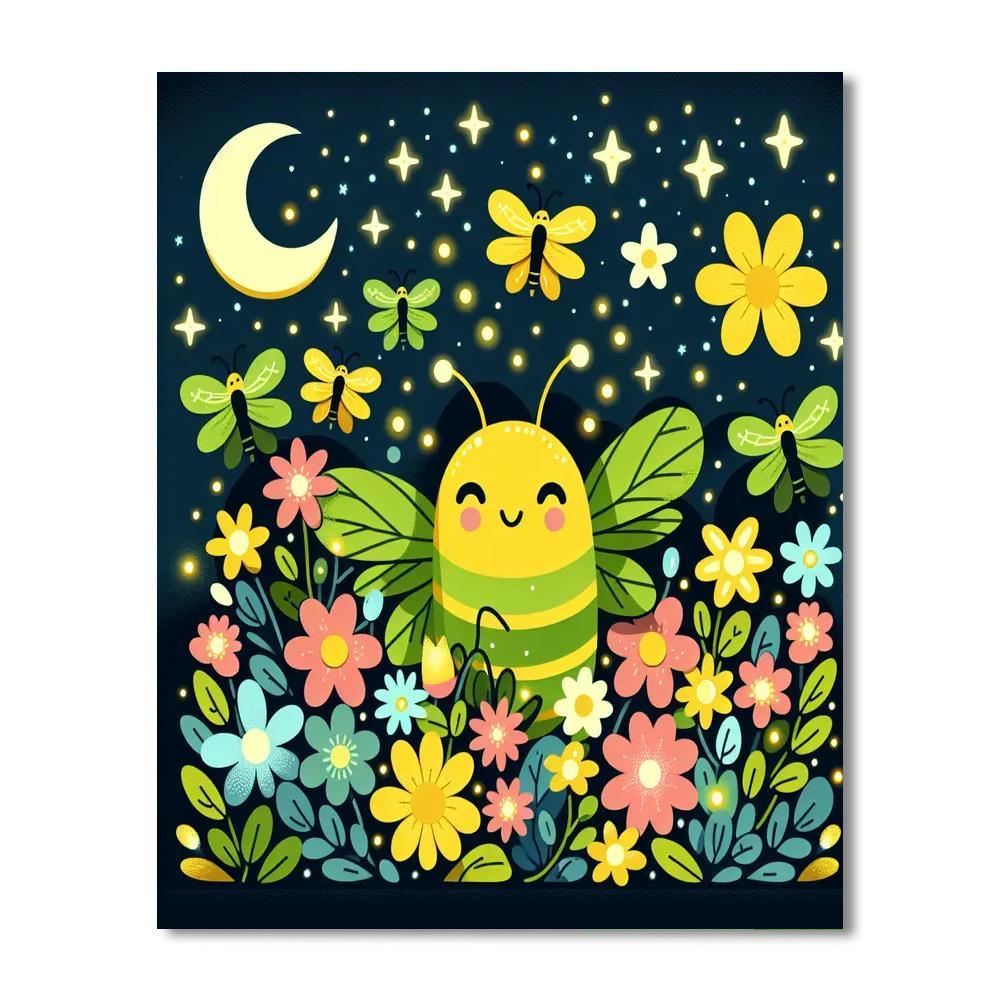 Happy Firefly Festival Paint By Numbers Art