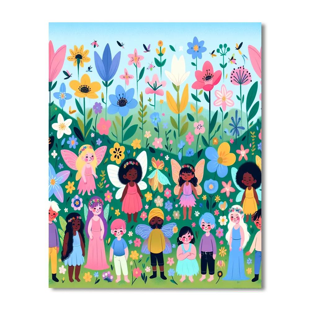 Enchanted Flower Fairyland Painting By Numbers Kit