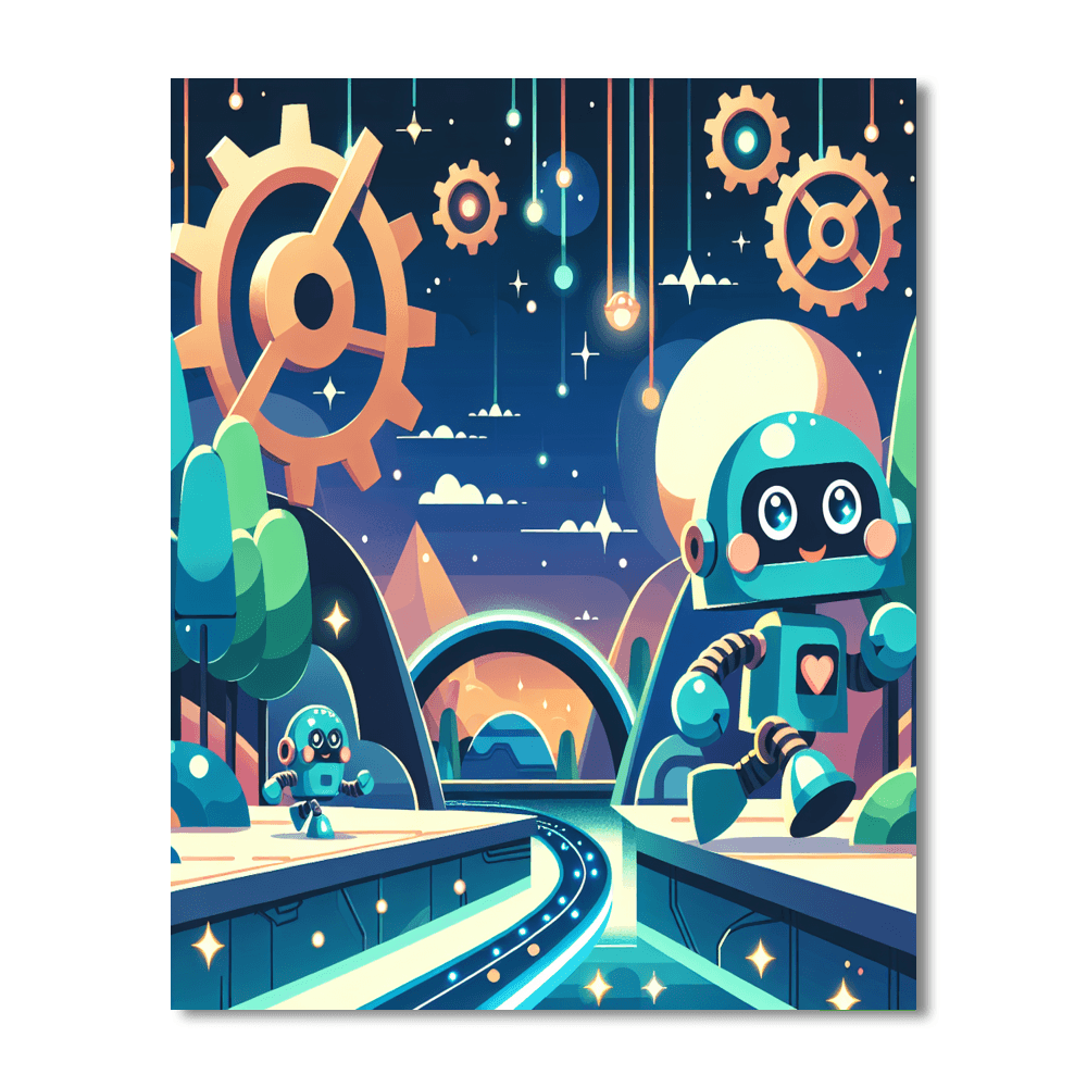 Adventurous Robot Rumble Painting By Numbers Kit