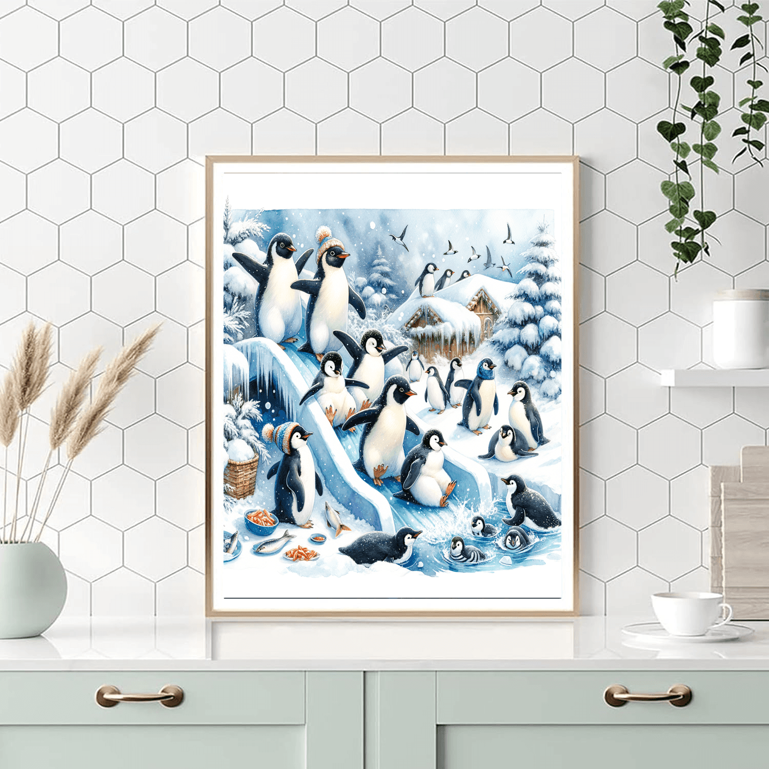 Penguin Playtime Paradise - DIY Painting By Numbers Kit