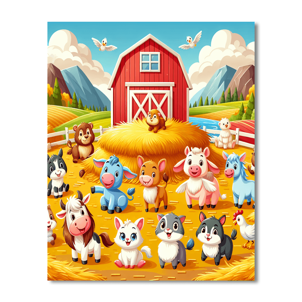 Farmyard Fun Day Painting By Numbers Kit